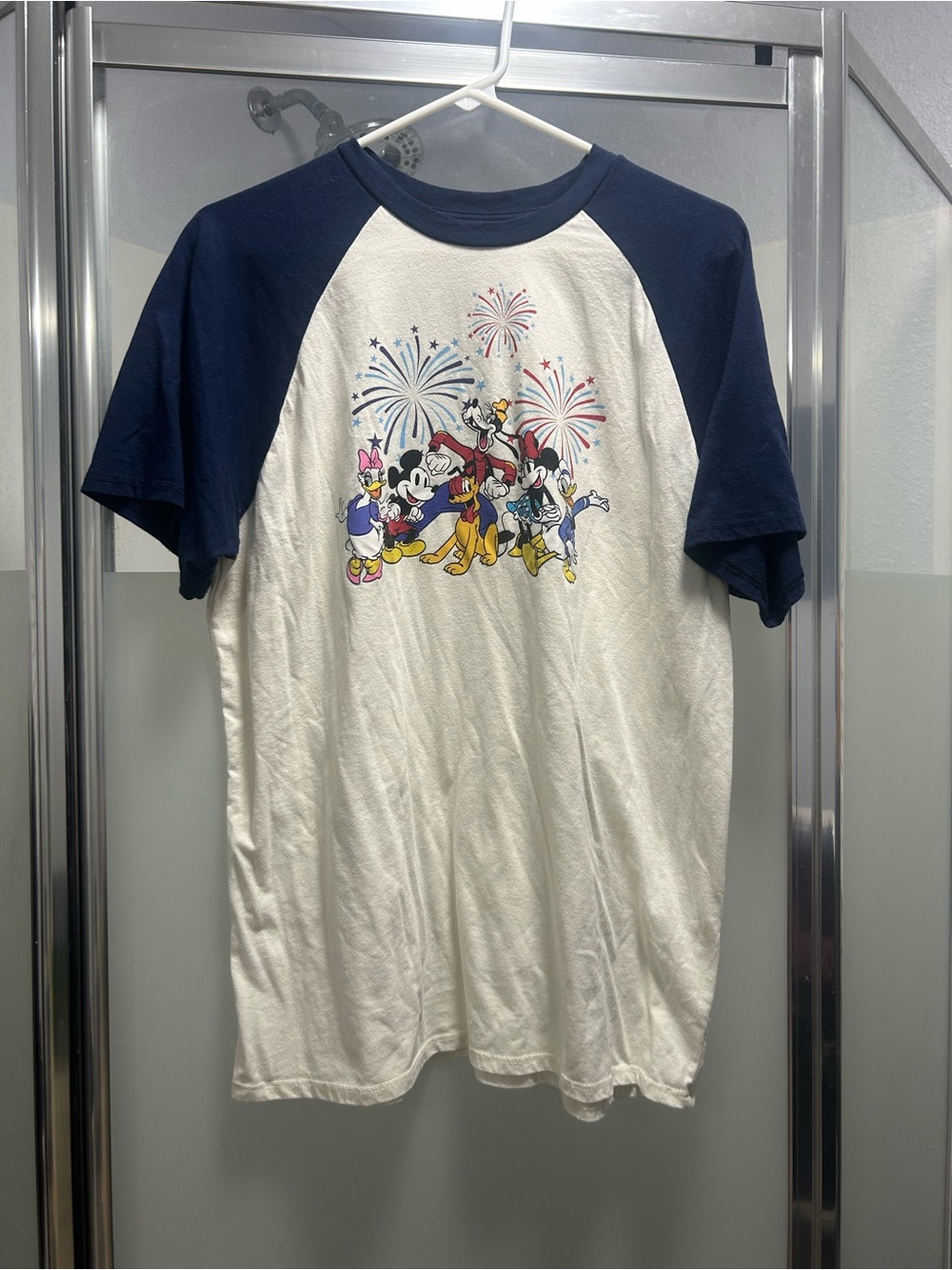 Disney Raglan Tee with Mickey & Friends - White and Navy